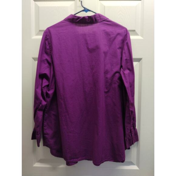Set of 3 Woman Within Size 18/20 Blue Pink Purple Long Sleeve Button Up Shirts - Picture 3 of 6